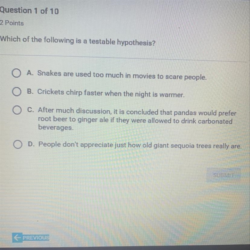 Which of the following is a testable hypotheses-example-1