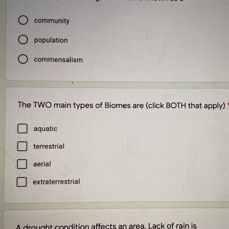 The TWO main types of Biomes are-example-1