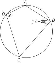 Quadrilateral ABCD ​ is inscribed in this circle. What is the measure of angle B? Enter-example-1