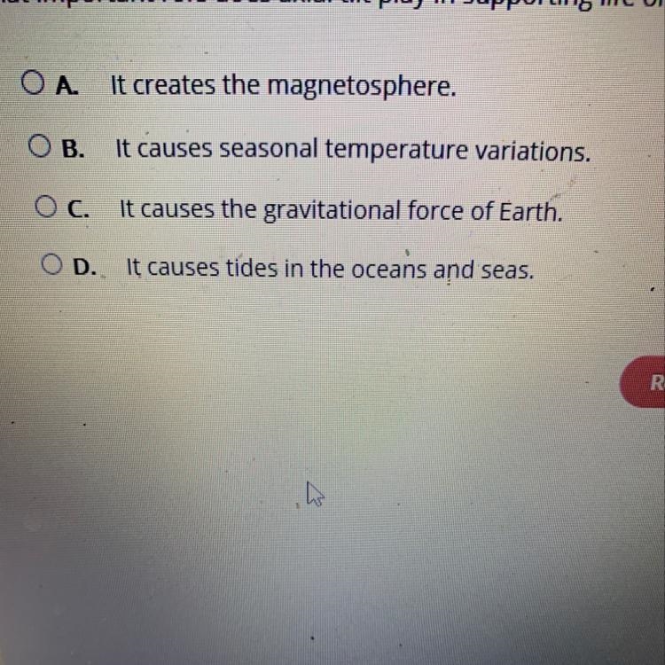 What important role does axial tilt play in supporting life on earth?-example-1