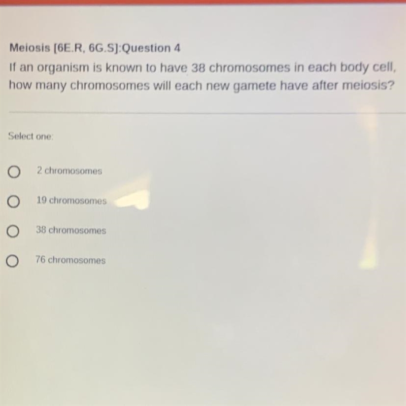 If an organism is known to have 38 chromosomes in each body cell, how many chromosomes-example-1