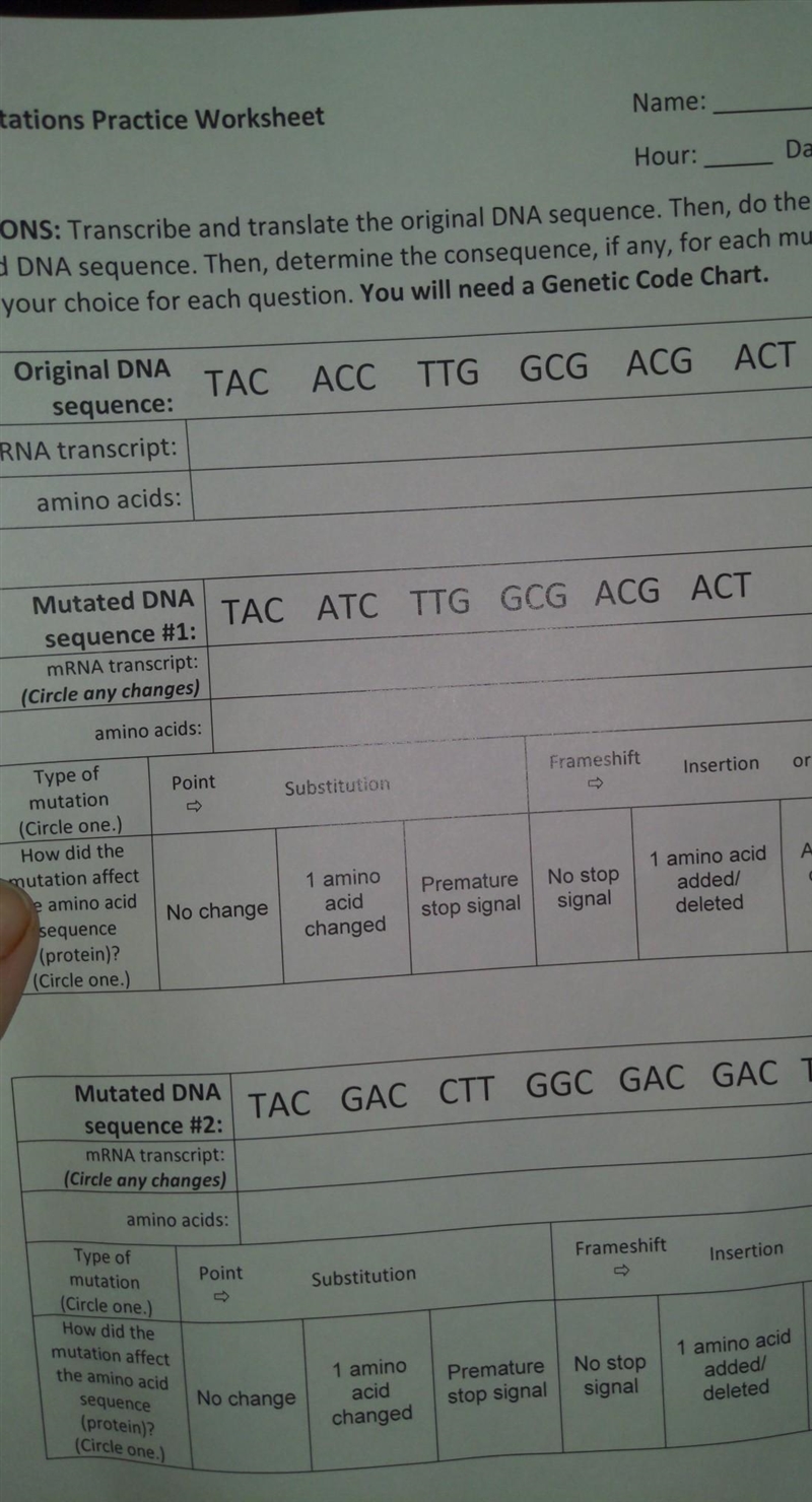 How do I figure out the mRNA transcript and amino acids​-example-1