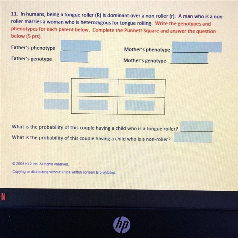 Will give 20 points if you can help and answer correctly! Punnet Squares questions-example-1