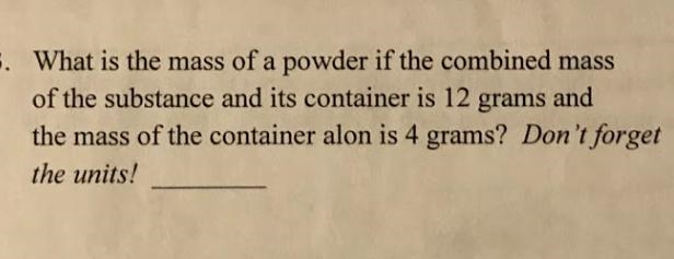 Please help me. the work is attached below. Its about measuring mass and stuff-example-1