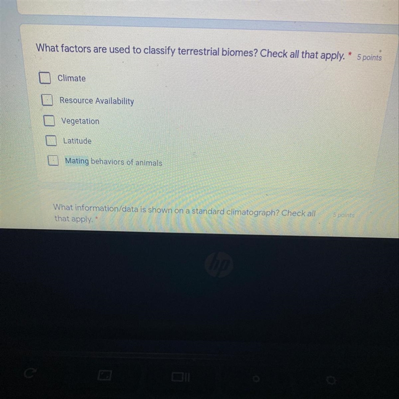 What factors are used to classify terrestrial biomes-example-1