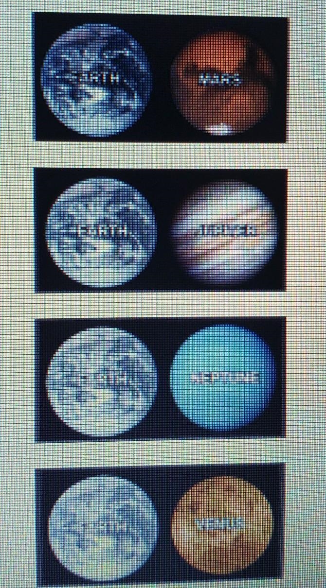 Which planet is compared in size to Earth correctly?​-example-1