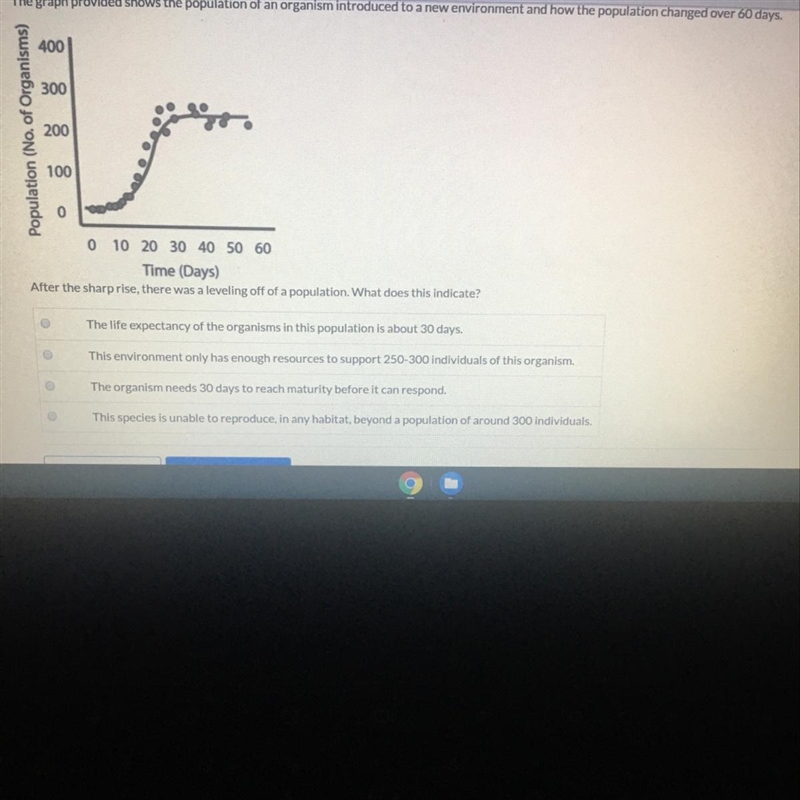 After the sharp rise, there was a leveling off of a population. What does this indicate-example-1