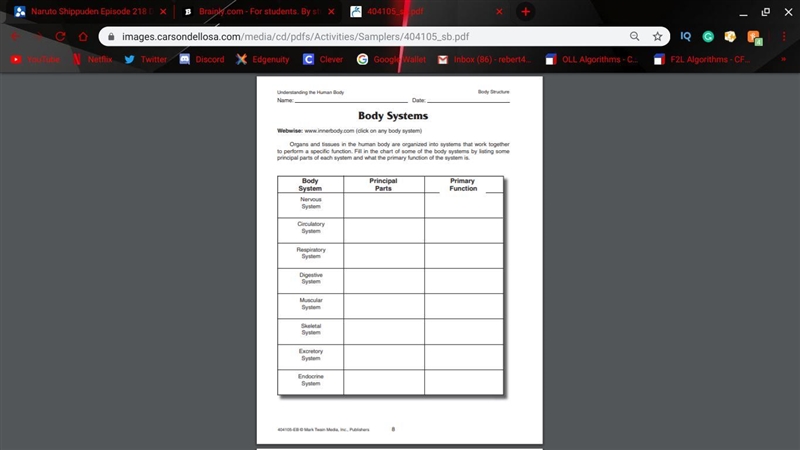 Body systems understanding the human body.-example-1