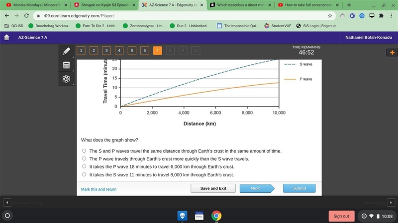 Study the graph about seismic waves.-example-1