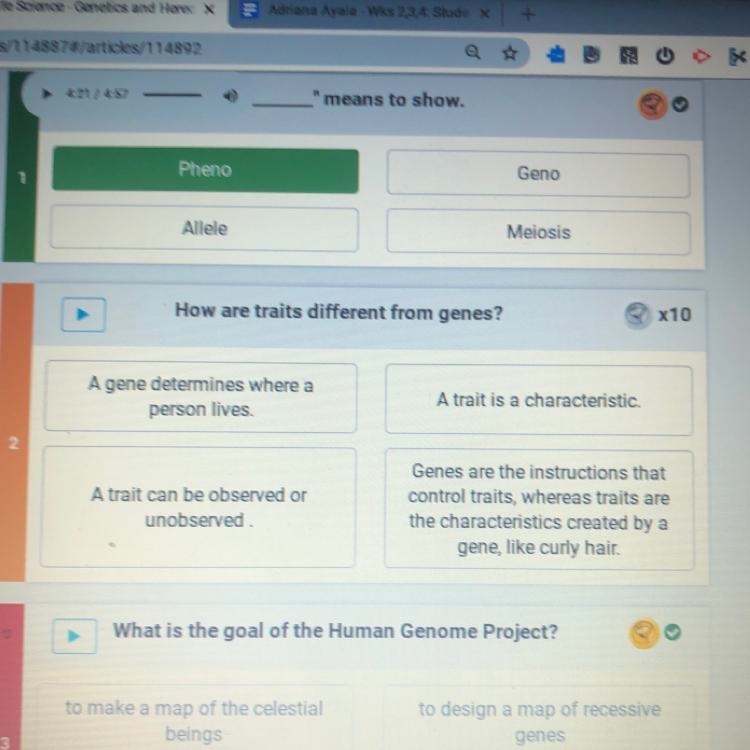 How are traits different from genes?-example-1