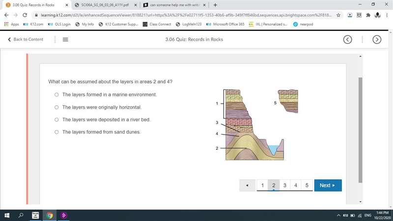 What can be assumed about the layers in areas 2 and 4?-example-1