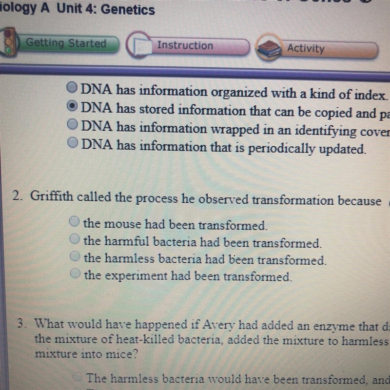 Griffith called the process he observed transformation because-example-1