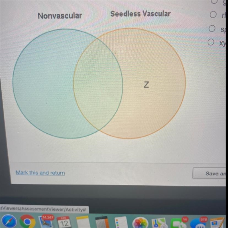 Denise made a diagram to compare characteristics of two kinds of plants. Which label-example-1