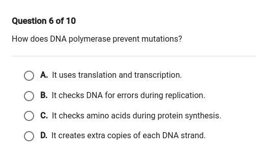 How does DNA polymerase prevent mutations!-example-1