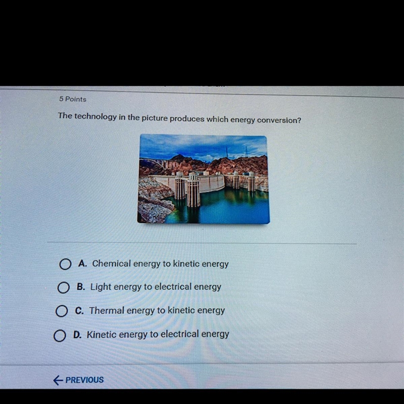 The technology in this picture produces which energy conversion?-example-1