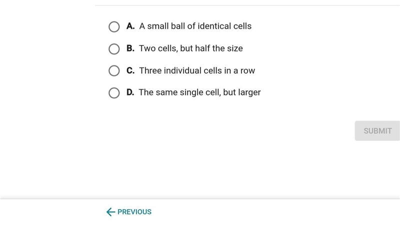 the photo shows a single celled organism.which sentence best describes what the cell-example-1