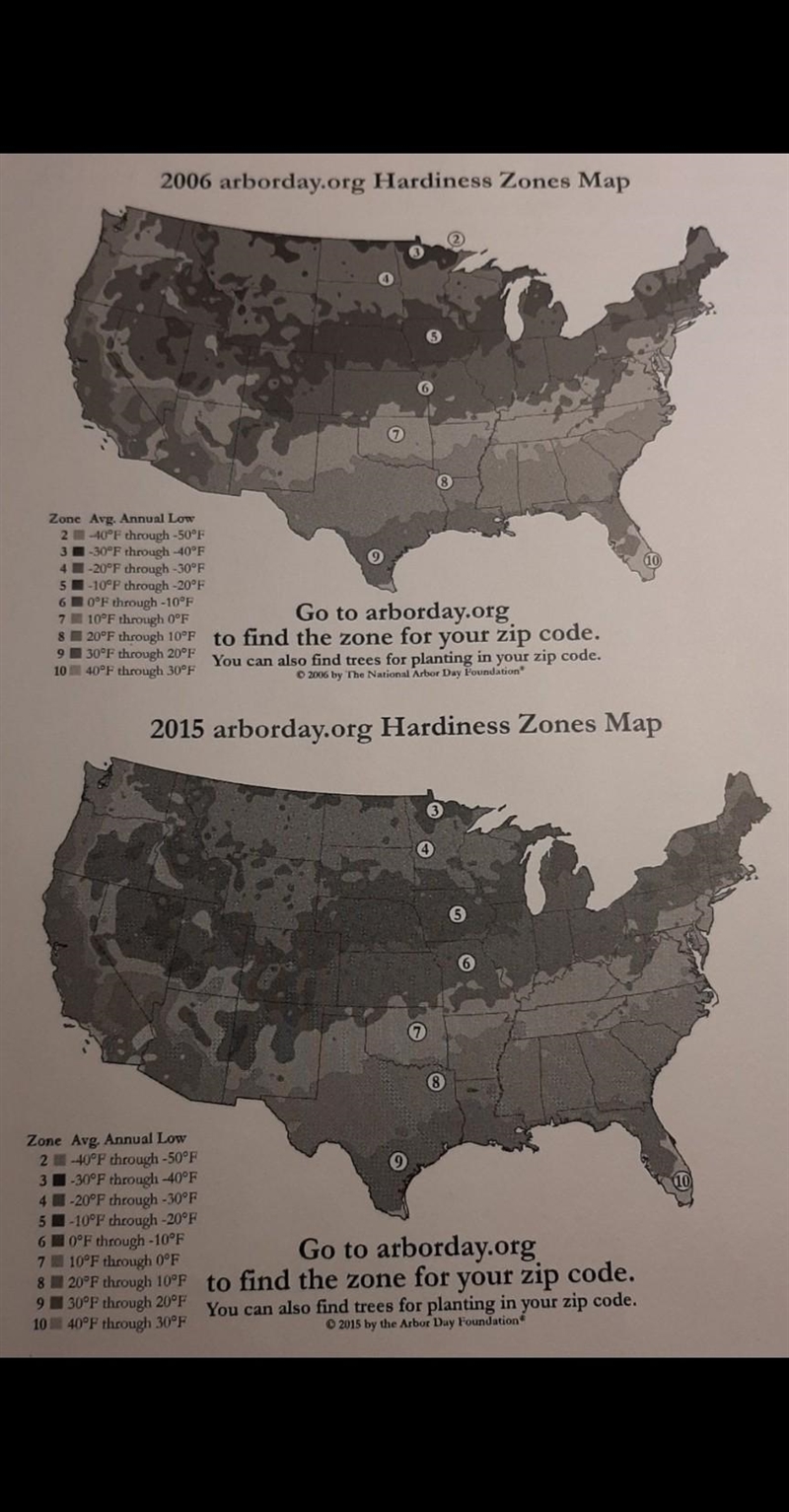 38. Look at the 2015 Hardiness Zone Map of the United States at the end of this exam-example-1