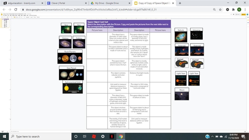 Match the descriptions to the photos please sorry if its a bit hard to see-example-1