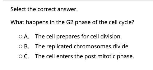 What happens in the G2 phase of the cell cycle?-example-1