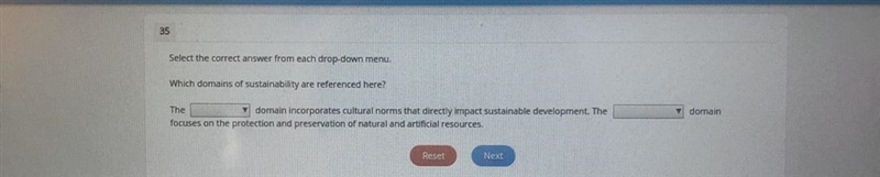 1. A. Social B. Economic C. Sustainable 2. A. Public policy B. Technological C. Environmental-example-1