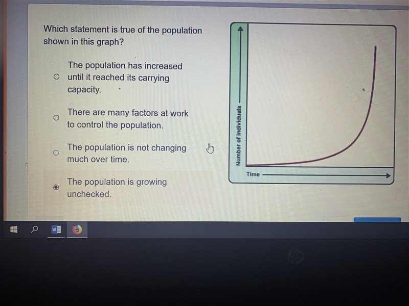 HELP PLEASE Which statement is true of the population shown in this graph-example-1