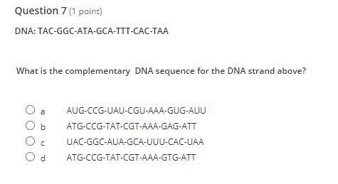 What is the complementary DNA sequence for the DNA strand above?-example-1