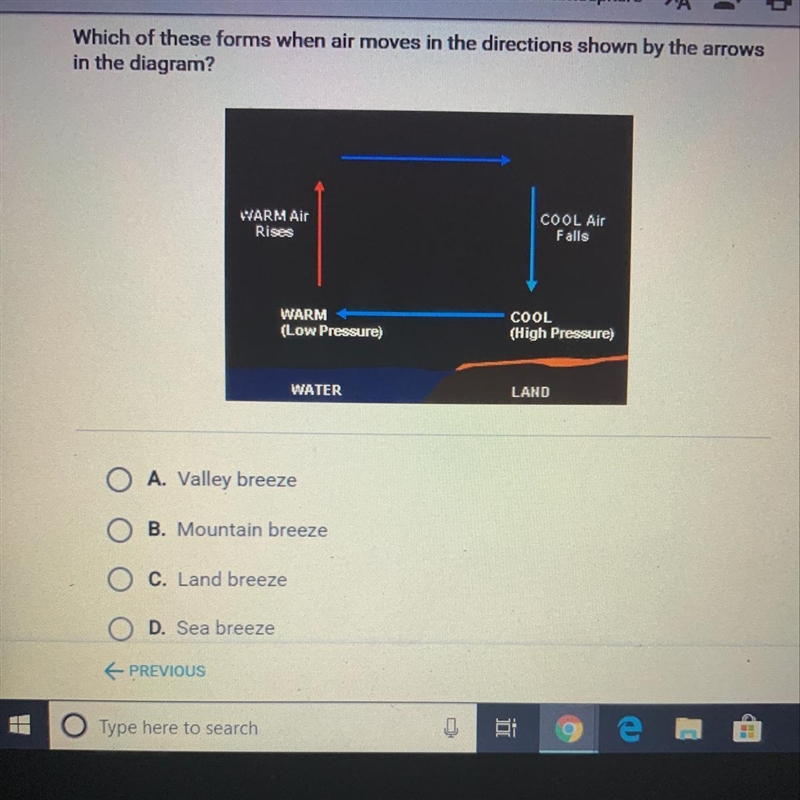 Which of these forms when air moves in the directions shown by the arrows in the diagram-example-1