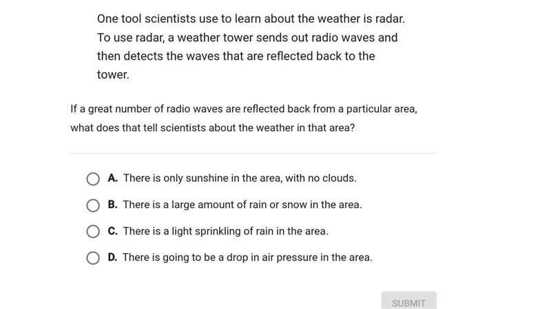 if a great number of radio waves are reflected back from a particular area, what does-example-1