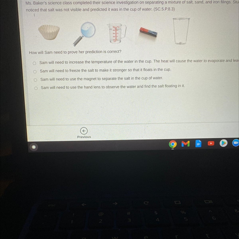 Ms. Baker’s science class completed their Science investigation on separating a mixture-example-1