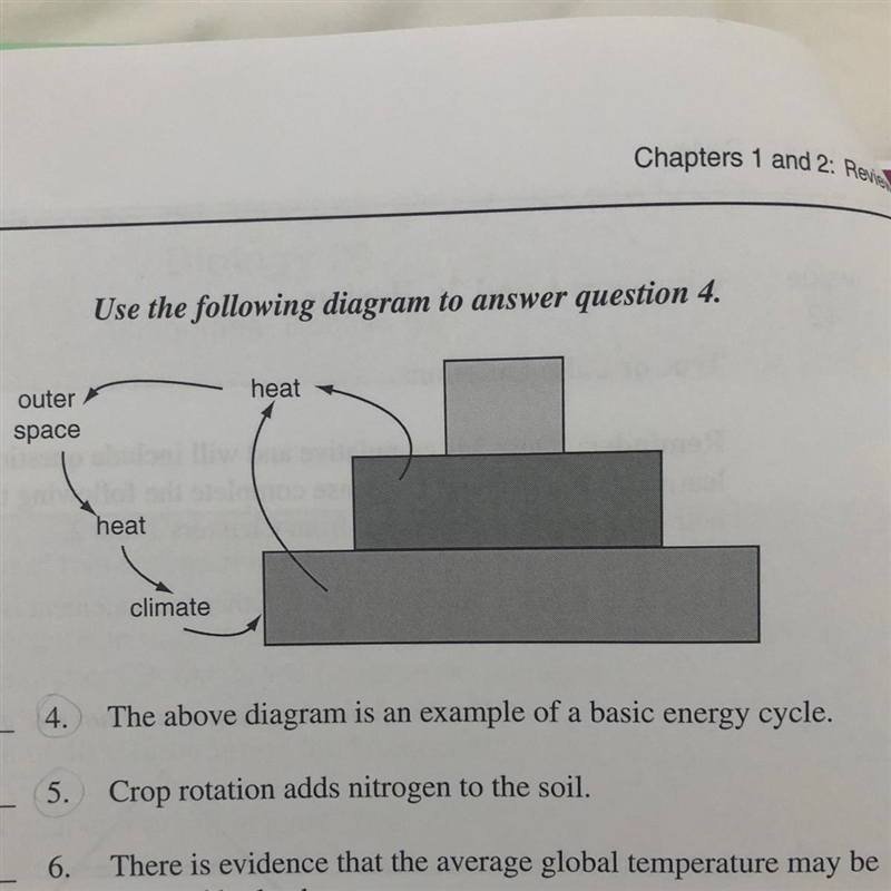 Is the diagram an example of a basic energy cycle true or false??? and why??-example-1