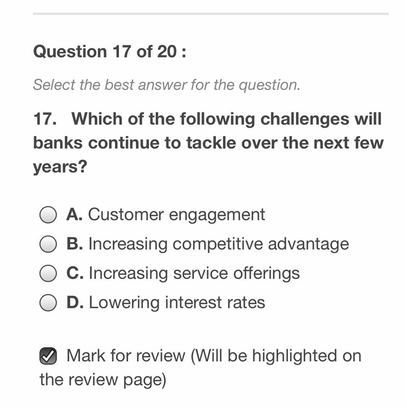 ( Help please suck on this question !! ) Which of the following challenges will banks-example-1