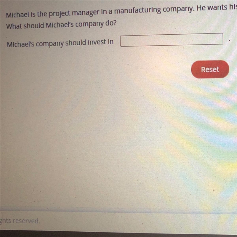 Michael is the project manager in a manufacturing company. He wants his organization-example-1