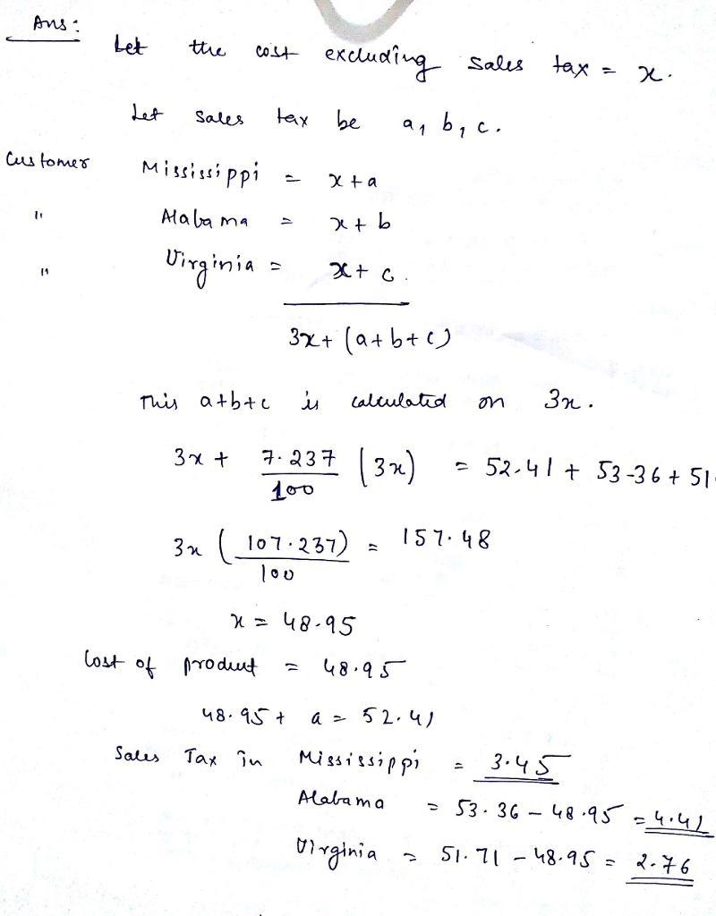 PROBLEM 12-15 In Mississippi, a customer pays $52.41 for a product (including MS state-example-1