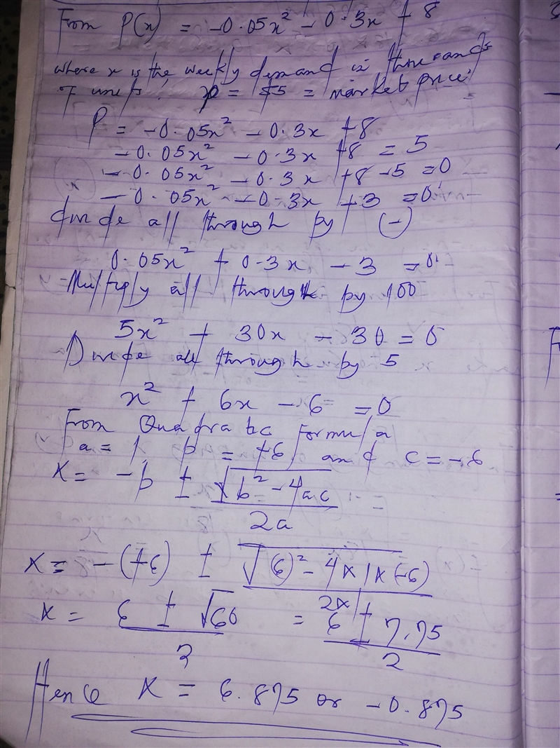 The demand function for a product is given by 2 p x x = − − + 0.05 0.3 8 where p is-example-3