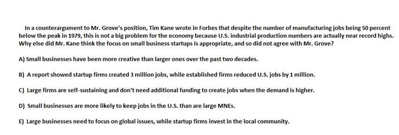 in a counterargument to Mr. Grove's position, Tim Kane wrote in Forbes that despite-example-1