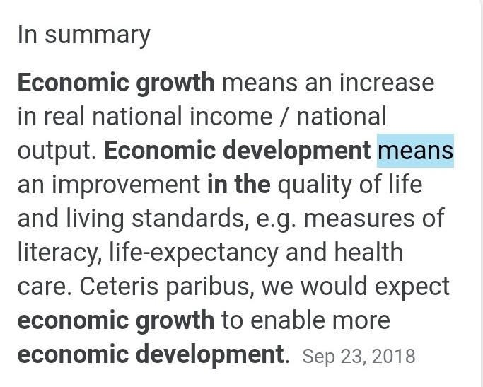 Differentiate between economic growth and economic development ?​-example-1