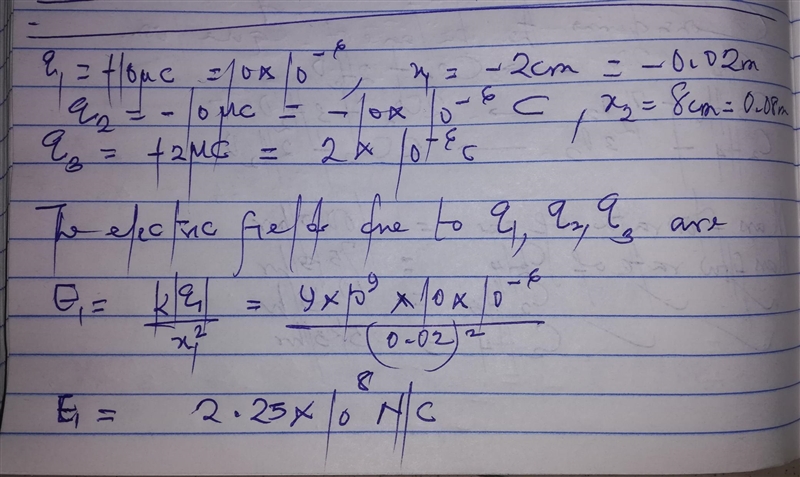 A point charge of +10 µC is located at x = −2 cm and a second point charge of −10 µC-example-2