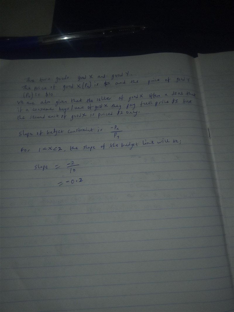 Suppose that a there are two goods, X and Y. The price of Good X is $5 and the price-example-1