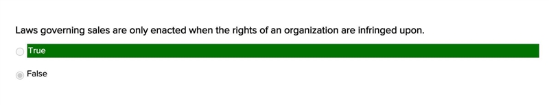 Laws governing sales are only enacted when the rights of an organization are infringed-example-1