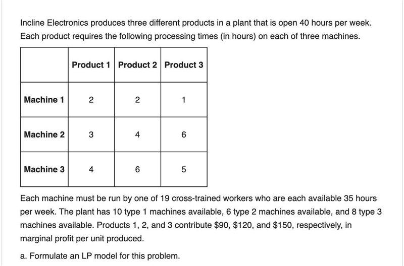 Each machine must be run by one of 19 cross-trained workers who are each available-example-1