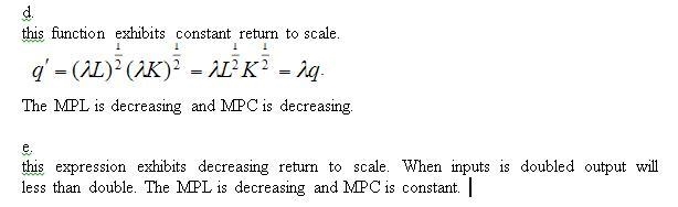 Do the following functions exhibit increasing, con- stant, or decreasing returns to-example-2