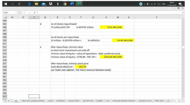 1. Dougie’s Donuts most recent free cash flow (FCF) was $225 million; the FCF is expected-example-2