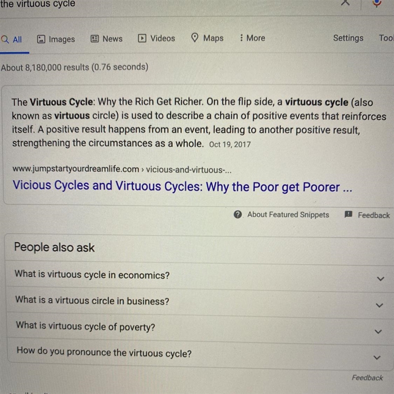 Explain the Virtuous cycle-example-1