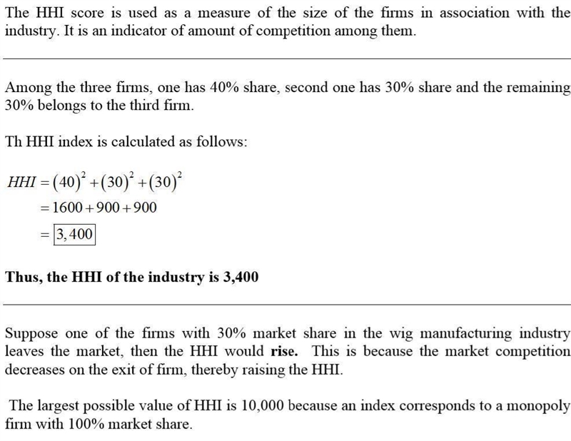 Suppose that three firms make up the entire wig manufacturing industry. One has a-example-1