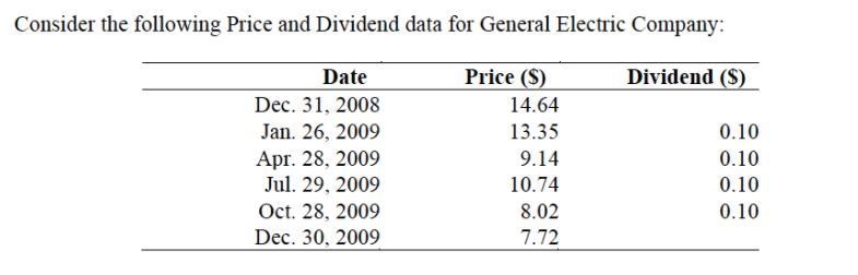 Assume that you purchased General Electric Company stock at the closing price on December-example-1