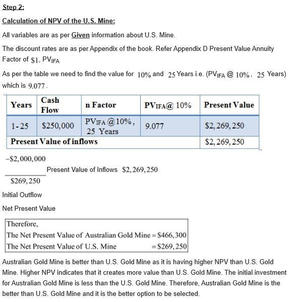 Highland Mining and Minerals Co. is considering the purchase of two gold mines. Only-example-2