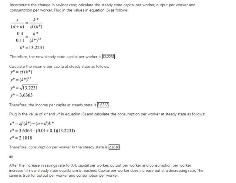 Consider a numerical example using the Solow growth model. Suppose that F(K,N) = K-example-5