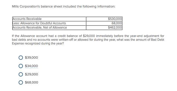 If the Allowance account had a credit balance of $29,500 immediately before the year-example-1