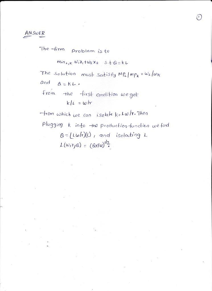 A firm has the production function Q = KL, where K is the amount of capital and L-example-1