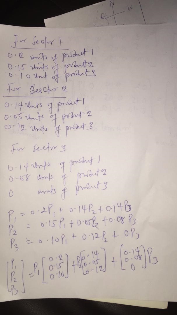 1. An economy has three sectors producing products Product 1, Product 2, and Prod-example-1